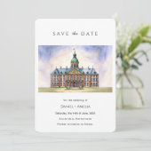 Waterverf Amsterdam Nederland Save The Date (Staand voorkant)