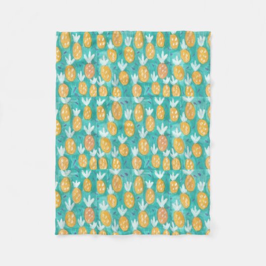 Waterverf anananas afdrukken fleece deken (Voorkant)
