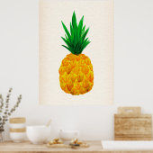 Waterverf anananas poster (Keuken)