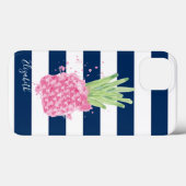 Waterverf anananas Tropisch, marineblauw gestreept Case-Mate iPhone Case (Achterkant (horizontaal))