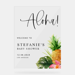 Waterverf Ananas Aloha Baby Shower Welkom Acryl Bord