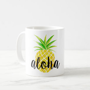 Waterverf ananas Aloha Tropische Mok