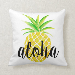 Waterverf ananas Aloha Tropische zomer Kussen