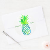 Waterverf Ananas Bedankt Ronde Sticker (Envelop)