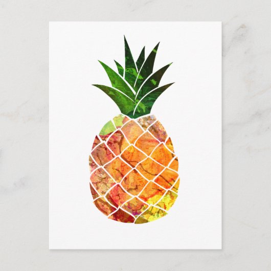 Waterverf ananas briefkaart (Voorkant)