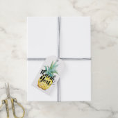 Waterverf Ananas Dank u Label Cadeaulabel (Met Touw)