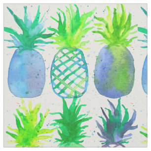 Waterverf ananas fruitpatroon stof