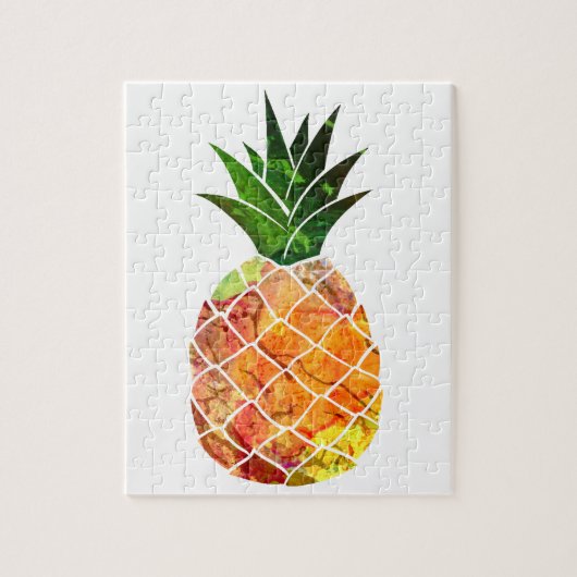 Waterverf ananas legpuzzel (Verticaal)