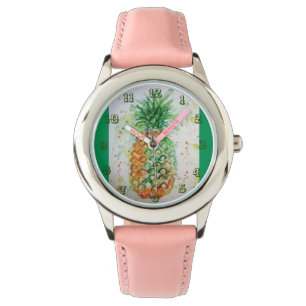 Waterverf ananas Limoen tropische vruchten art gro Horloge