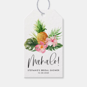 Waterverf Ananas Mahalo Bruiloftsborrel Cadeaulabel