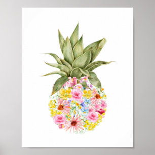 Waterverf Ananas Nursery Poster