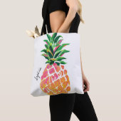Waterverf Ananas Persoonlijke Boodschappentas Draagtas (Dichtbij)