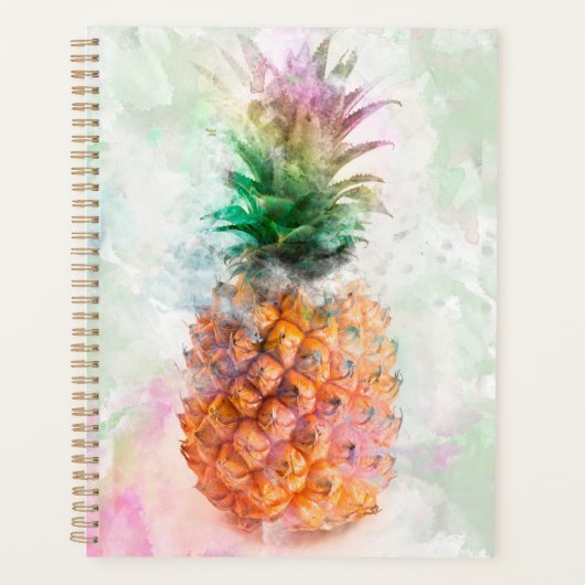 Waterverf ananas planner (Voorkant)