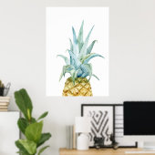 Waterverf Ananas Poster (Thuiskantoor)