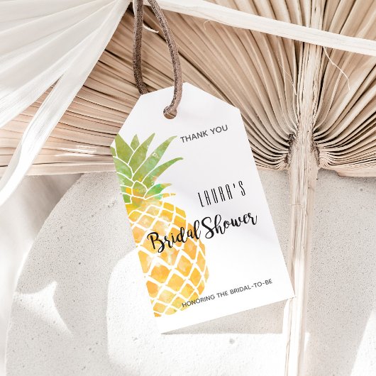 Waterverf ananas Stencil | VRIJGEZELLENFEEST Cadeaulabel
