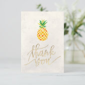 waterverf ananas tropisch dank je wel bedankkaart (Staand voorkant)
