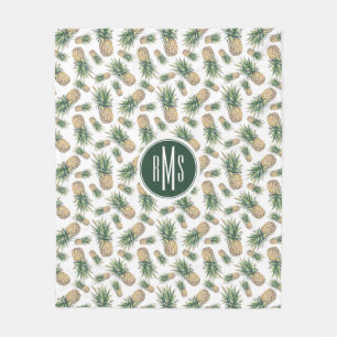 Waterverf ananasslepatroon fleece deken