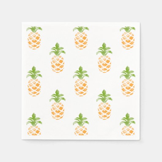 Waterverf ananasslepatroon servetten (Voorkant)