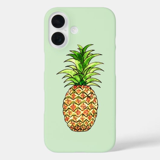waterverf ananastekening Case-Mate iPhone case (Achterkant)