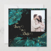 Waterverf Anastasia Zwart en Groen Sla de datum op (Voorkant)