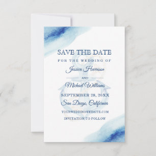 Waterverf Anchor Navy Modern Nautical Save The Date