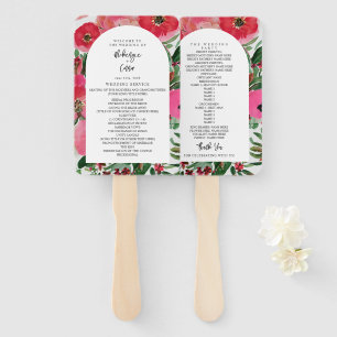 Waterverf Anemone Arch Wedding Program Handwaaier
