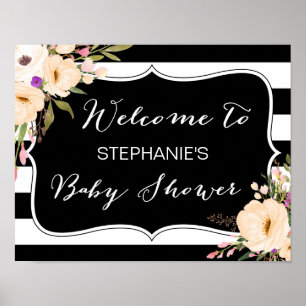 Waterverf Anemone Blooms Baby shower Poster