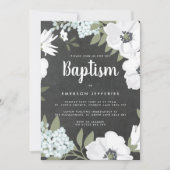 Waterverf Anemone Chalkboard Blue Baptisme Kaart (Voorkant)