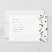 Waterverf Anemone & Dusty Green Eucalyptus RSVP C Kaartje (Voorkant)