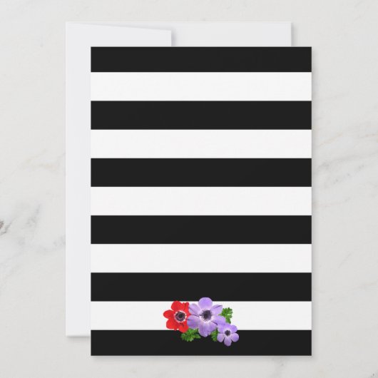 Waterverf Anemone Floral sla de Kaart Datum op (Achterkant)