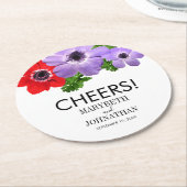 Waterverf Anemone Floral Wedding Onderzetter (Gebogen)