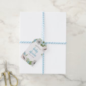 Waterverf Anemones Florals | BABY SHOWER Cadeaulabel (Met Touw)