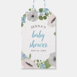 Waterverf Anemones Florals | BABY SHOWER Cadeaulabel