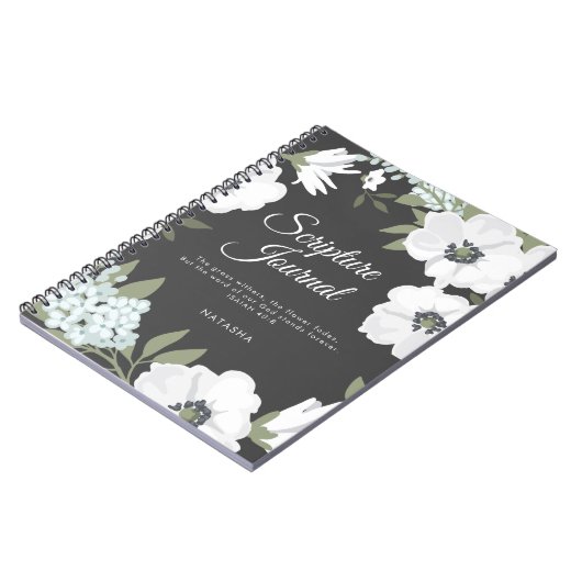 Waterverf Anemones Personalized Scriptjournaal Notitieboek (Linkerzijde)