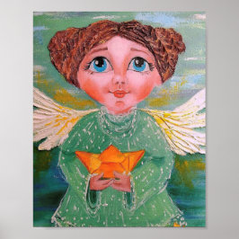 Waterverf Angel Art Print Painting Poster