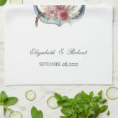 Waterverf ankerbloemen theedoek (Gevouwen)