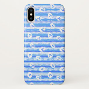 Waterverf ankerpatroon 1 iPhone x hoesje
