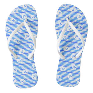 Waterverf ankerpatroon 1 teenslippers