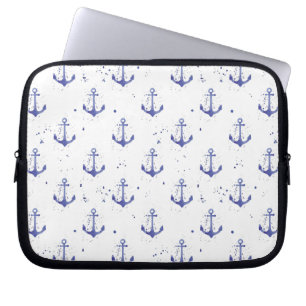 Waterverf ankerpatroon 2 laptop sleeve