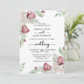 Waterverf Anthurium Bloemen Huwelijksuitnodiging Kaart (Staand voorkant)