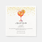 Waterverf Aperol Spritz aangepaste cocktailrecept Servet (Voorkant)