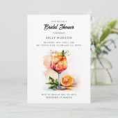 Waterverf Aperol Spritz Bridal Shower Kaart (Staand voorkant)