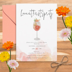Waterverf Aperol Spritz Bridal Shower Kaart