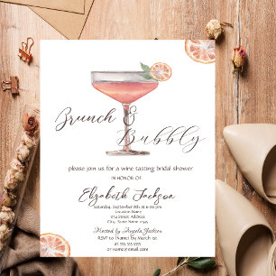 Waterverf Aperol Spritz Brunch & Mousserend drankj Kaart
