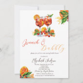 Waterverf Aperol Spritz Sinaasappel Brunch & Bubbl Kaart (Voorkant)