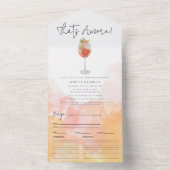 Waterverf Aperol Spritz Thats Amore Vrijgezellenfe All In One Uitnodiging (Binnen)