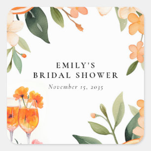 Waterverf Aperol Spritz Vrijgezellenfeest Vierkante Sticker