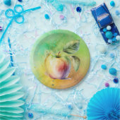 waterverf appel papieren bordje (Feest)