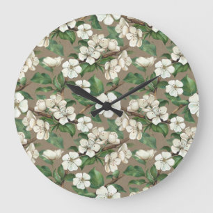 Waterverf appelbloemen: patroon. grote klok