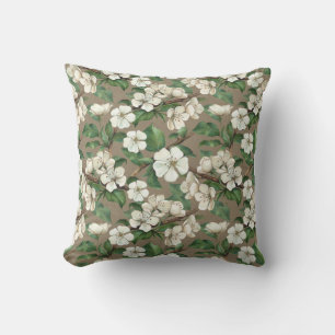 Waterverf appelbloemen: patroon. kussen